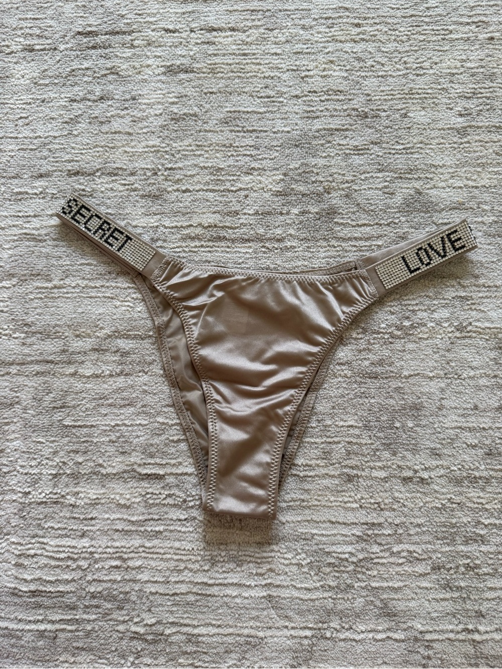 Love Secret Rhinestone Strap Nude Panty (Size Small)